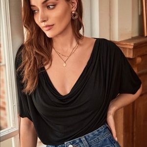 Black Draped Shirt